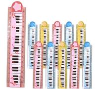 Milisten Regla Plegable para 30 Cm Diseño Geométrico de Teclado de Piano, Regla Multifunción Portátil de Plástico Segura para Uso Escolar y Manualidades, Pack de 20 Color Aleatorio