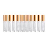 Milisten Roll-on de aceites esenciales de vidrio, 10 frascos, 5 ml, recargables, con aplicador de bola, para perfumes y brillo labial, tamaño viaje, para uso en casa y Varios estilos