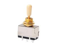 Milisten Selector De Pastillas De Vías Para Guitarra Con Interruptor Toggle y Cabezal Amarillo y Dorado Accesorio Diseño Encerrado