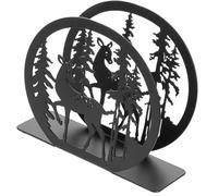 Milisten Servilletero de Hierro Negro Forma de Ciervo, Decorativo y Estable, para Encimera, Tamaño 12x4x10.2 Cm, Dispensador Reutilizable para Baño y Cocina