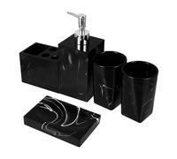 Milisten Set De Lavado De Mármol 5 Jaboneras Vasos Portacepillos y Botella Práctico y Elegante