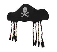 Milisten Sombrero pirata accesorios piratas para sombrero de tricornio pirata disfraces de piratas para hombre sombrero de la novedad Peluca de cosplay pirata ropa de cabeza Eva Negro