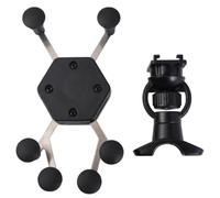 Milisten Soporte 6 Móvil Garras Teléfono para para Manillar de Motocicleta | Diseño Antirrobo, Base Negra Estilo Espejo, PVC y Abs, Uso en Moto, Fijación de Agarre Manual