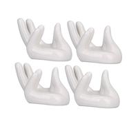 Milisten Soporte Portátil para Amigos Que Aprenden Ocarina Paquete de 4 Piezas Base Estable de Cerámica Blanco Forma de Mano para Ocarina