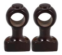 Milisten Soportes para Barra de Cortina de Madera 2 Piezas Fijación para Varillas Montadas en Pared Color Marrón Oscuro para Habitaciones y Baños