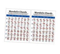 Milisten Tabla de Acordes de Mandolina Guía Práctica y Diagrama de Ejercicios en Papel Ligero y Portátil para Principiantes y Profesores