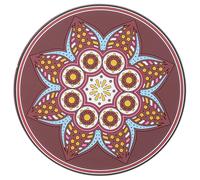 Milisten Tapete Redondo para Cuenco Sonoro Budista Grande, Cojín de Meditación Mandala Marrón, Almohadilla Antideslizante para Terapia de Sonido, Accesorio Ritual Budista, Adecuado