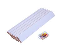 Milisten Tiras de Corcho Natural 5x38 Cm sin Marco 50 Chinchetas, 6 Piezas para Tablero de Anuncios, Adecuado para Oficina, Escuela y Decoración en Casa