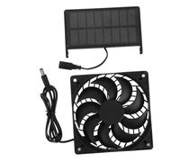 Milisten Ventilador Solar con Panel para Ventilación Continua Exteriores Ligero para Casetas de Mascotas Invernaderos Gallineros y Cobertizos Sistema Ecológico sin Consumo Eléctrico