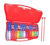 Milisten Xilófono De Piano De Aluminio Instrumento Musical Cromático Glockenspiel para De 1 A 3 Años Caja De Plástico Roja