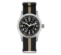 Militado ML05 - Reloj de cuarzo VH31 de 38 mm - Reloj de campo de cristal de zafiro abovedado C3 superluminoso retro para hombre, resistente al agua hasta 100 m, Negro -, Militar