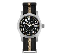 Militado ML05 - Reloj de cuarzo VH31 de 38 mm - Reloj de campo de cristal de zafiro abovedado C3 superluminoso retro para hombre, resistente al agua hasta 100 m, Negro Arrow/ Ronda 515/ con calendario