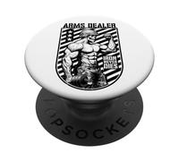 Militar Gimnasio Esqueleto Culturista Divertido Armas Vendedor Soldado PopSockets PopGrip Adhesivo