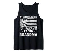 Militar Mi Nieta Tiene Tu Espalda Orgullosa Abuela Camiseta sin Mangas