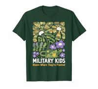 Militar Niño Diente De León Florece Donde Se Plantan Púrpura Camiseta