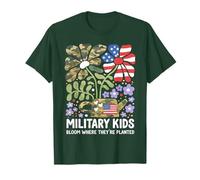Militar Niño Diente De León Florece Donde Se Plantan Púrpura Camiseta