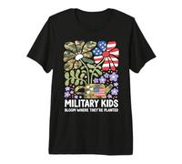 Militar Niño Diente De León Florece Donde Se Plantan Púrpura Camiseta Premium
