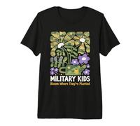 Militar Niño Diente De León Florece Donde Se Plantan Púrpura Camiseta Premium