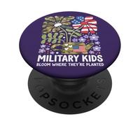 Militar Niño Diente De León Florece Donde Se Plantan Púrpura PopSockets PopGrip Adhesivo