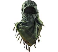 Militar Shemagh Tactical Desert Bufanda / 100% algodón Keffiyeh bufanda abrigo para hombres y mujeres - verde - talla única