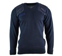 Militar Suéter británico auténtico de la policía del ejército, suéter azul con cuello en V, para hombre, azul, Altoa única