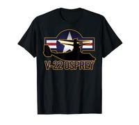Militar V-22 Osprey Avión Silueta con EE.UU. Roundel Camiseta