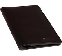 MILITARIA STUFFS Cartera plegable de cuero vintage, estuche delgado para tarjetas de crédito, organizador de dinero para hombres y mujeres, color marrón, Negro