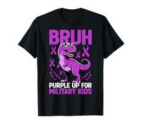 Military Child Month Dinosaur, Purple Up for Military Kids Camiseta