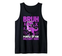 Military Child Month Dinosaur, Purple Up for Military Kids Camiseta sin Mangas