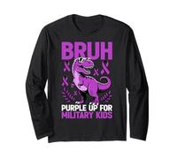 Military Child Month Dinosaur, Purple Up for Military Kids Manga Larga