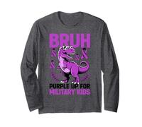 Military Child Month Dinosaur, Purple Up for Military Kids Manga Larga