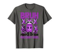 Military Child Month Raccoon, Purple Up for Military Kids Camiseta