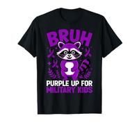 Military Child Month Raccoon, Purple Up for Military Kids Camiseta