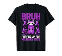Military Child Month Raccoon, Purple Up for Military Kids Camiseta