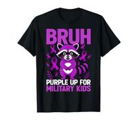 Military Child Month Raccoon, Purple Up for Military Kids Camiseta