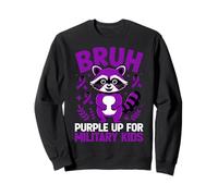 Military Child Month Raccoon, Purple Up for Military Kids Sudadera