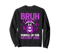 Military Child Month Raccoon, Purple Up for Military Kids Sudadera