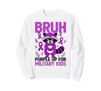 Military Child Month Raccoon, Purple Up for Military Kids Sudadera
