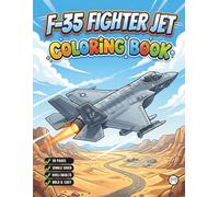 Military Jet Fighter Plane Coloring Book for Kids Adults Boys Girls: 50 Pages Single Sided F-35 Lightning Fighter Jet Airplane Coloring Book Gift for ... Day Gift Aviation Aircraft Coloring Book