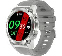 Military Smartwatch, 1.43" AMOLED Screen, Call Function, Fitness Tracker, IP68, Heart Rate, Sleep Monitor with NFC (Gray)