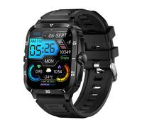 Military Smartwatch for Men HD 1.96" Screen 3ATM Water Resistance Heart Rate Sleep Monitor 100+ Sports Call Function (Black)