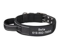 Military Tactical Dog Collar with Handle Personalized German Shepherds Greyhounds Labradors Training Hunting Collar,Negro,Metro