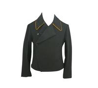 [Militaryharbor] Chaqueta de material de lana negra y negra de la Segunda Guerra Mundial, uniforme militar, talla 6XL