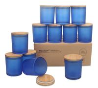 MILIVIXAY 12 piezas de 284 ml de tarros de vidrio opaco con tapa, tarros de vela vacíos para la fabricación de velas, especias, contenedores de polvo.