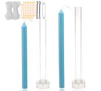 MILIVIXAY 2 moldes para velas cónicas, moldes para velas de pilar, perfectos para hacer velas de emergencia, velas de campanilla, velas de mesa, incluyendo mechas de 60 pies, 50 calcomanías, 1 alambre