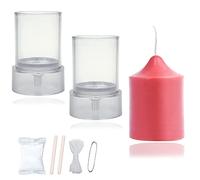 MILIVIXAY 2 moldes para velas de pilar: altura: 3 pulgadas, diámetro: 2 a 3 pies de largo, 2 soportes de mecha, un sellador de molde y un cable de plomo incluido como regalo.