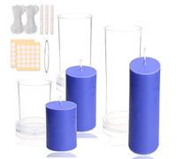 MILIVIXAY 3 moldes para velas de pilar - Juego de moldes para velas de plástico para hacer velas, moldes para hacer velas.