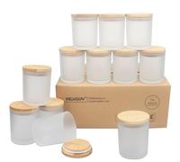 MILIVIXAY Paquete de 12 tarros de vidrio esmerilado blanco grueso de 7 onzas con tapas - Tarro de vela vacío a granel para hacer velas - Envases para especias y polvo.
