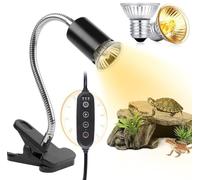 MILIWAN Lámpara para Tortuga Lámpara UVA UVB de Reptiles y Anfibios con Temporizador Cíclico Bombilla de Luz de Calor 75W para Tortuga, Lagartos, Camaleones