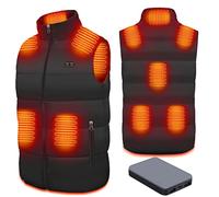 Miljgte Chaleco Calefactable Hombre Mujer Chaqueta Calefactable con 8 Hojas de Calefacción 3 Niveles de Temperatura Chaleco Termico Lavable con Batería 16000mAh para Caza Pesca Esquiar